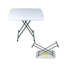 Mesa de exterior Otra Volta Plegable ajustable de plástico color blanco - Blanco - Ver 5