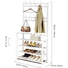 3 In 1 Clothing Shoe Storage Rack, Layered Storage, Removable Storage Rack, Easy To Assemble, Convenient And Convenient - White - View 6