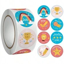 500 Cái/Cuộn 1 inch Dễ Thương Động Vật Hoạt Hình Phần Thưởng Nhãn Dán Quà Tặng Niêm Phong Trang Trí Văn Phòng Phẩm Vật Dụng, Giáng Sinh Ngày Valentine - Nhiều màu - Xem 1