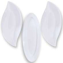 KIT OVAL PLATTER 60 CM + 2 LEAF PLATES 50 CM MELAMINE FOR PROFESSIONAL RESTAURANT BUFFET - 白色 - 查看 5