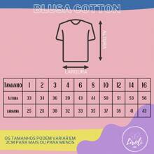 Kit 6 Blusas Manga Curta Cotton Infantil Menina Juvenil Tamanho 1 ao 16 - Multicolorido - Visão 9