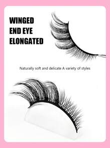 Asiteo 5 Pairs Wispy Cat Eye Lashes Winged End Eye Elongated Natural Look Reusable Soft False Eyelashes Luxury Fake Eye Lashes - Cat Eye Lashes - View 2