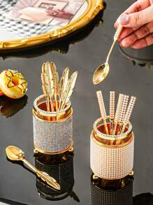 7pcs/Set Coffee Spoon Storage Box Set, Dessert Tea Spoons Caddy, Kitchen & Home Decor, For Sweets, Desserts, Cakes, Coffee, Suitable For Outdoor, Weddings, Parties, Birthdays, Gifts Back To School - Multicolor - View 10