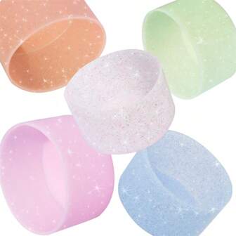 1 pieza Cubierta de silicona con brillo para vaso para evitar resbalones, base gruesa y protectora para una mayor estabilidad y seguridad, compatible con tapa de vaso con brillo, tapa de vaso de hielo, botella de agua deportiva, tapa inferior de vaso espacial, tapa inferior de vaso de coche