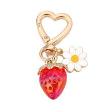 Minimalist Fresh Strawberry Fruit Key Chain Pendant Accessories - Red - View 7