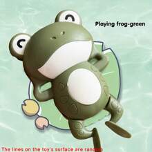 1個擠壓式青蛙游泳玩具,可愛的卡通浴缸泳池玩具
