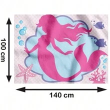 Mermaid Party Panel TNT 1.00m X 1.40m Mermaid Decoration Birthday Seabed Girl - 彩色 - 查看 2