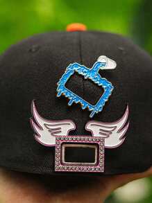 1 chiếc trâm cài kim loại sáng tạo trang trí mũ huy hiệu, mũ bóng chày hoạt hình vui nhộn, quà tặng trang trí, phù hợp cho nam và nữ mặc hàng ngày - Nhiều màu - Xem 3