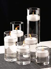 1 套玻璃烛台，浮动烛台，欧式情人节浪漫烛台，适用于烛光晚餐、生日派对、酒店宴会、婚礼，可放置浮动蜡烛、房间装饰、礼物