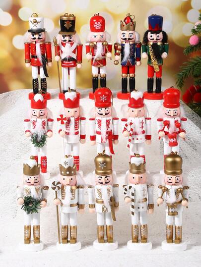 5PCS 13cm Nutcracker Small Pendants, Holiday Creative Home Decorations, Puppet People Tree Pendants Decorative Crafts, Home Festival Decorations Walnut Soldiers, Tree Hanging Decorations, Suitable For Holiday Parties, Parties Bedroom Decoration, Home Decoration, House Decoration, Fun Party Decoration, Eve, Happy New Year, Gifts, Pendant, Decorations Birthday Graduation Christmas Decorations Christmas Winter Christmas Decorations Home Christmas Gifts Christmas Decor
