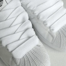 Bboy Fat Lace Wide Thick White Tennis Style Bow Shoelace Washable Resistant - 白色 - 查看 2