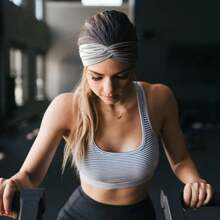 1 件女士运动头带，波西米亚风格头巾，复古扭曲头带，适合瑜伽跑步运动骑行旅行，多种颜色 - 彩色 - 查看 8