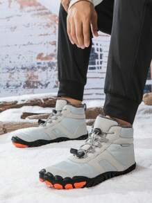 Unisex Thick Warm Snow Boots For Winter, Outdoor Sports Comfortable Solid Color Hiking Shoes