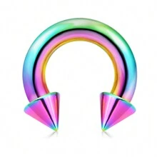 1 pieza Aro de nariz de gran tamaño de acero inoxidable, aro de septum de nariz, pendiente de hueso de la oreja, joyería multiusos de perforación corporal de múltiples dimensiones, disponible para hombres y mujeres, propósito especial, perforación a juego, cómodo de llevar