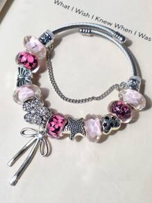 樱花 DIY 吊饰手链、可调节粉红樱花手链、复古银 DIY 手链、芭蕾蝴蝶结手链、复古海星手链 情人节、妈妈、母亲、母亲节、礼物 - 復古銀色 - 查看 8