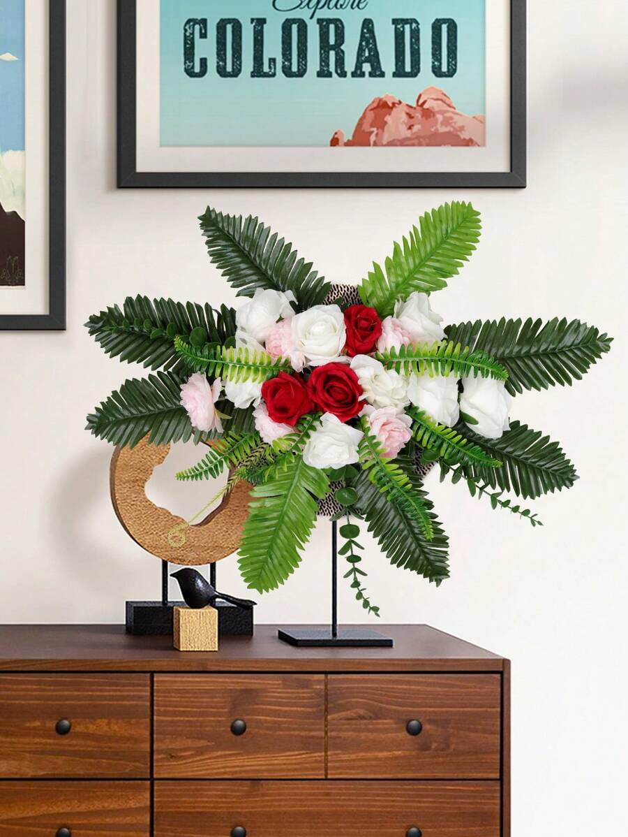 Artificial Wreath Threshold Flower Peony Rose DIY Wedding Party Flower