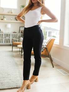 Judy Blue Mid Rise Classic Slim Jeans - 黑色 - 查看 3