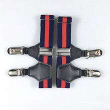 Street 2pcs Women's Elastic Polyester Pu Leather Leg Garter With Adjustable Buckles, Anti-Slip Clips And Double Metal Suspender Straps For Thigh High Stockings Halloween Summer, School