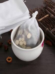 100 Pcs Tea Filter Bag For Loose Tea, Disposable Tea Infuser, Drawstring Empty Bag, Bath Herb Filter Back To School
