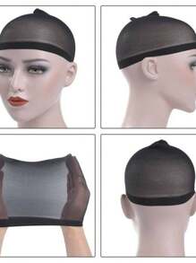 Kit 6 Nero Cap For Hairstyle To Last Longer When Sleeping Anti-Frizz Half Wig Cap - Negro - Ver 3