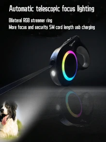 Smycz dla zwierząt domowych z automatycznym zwijanym przewodem LED Light USB do ładowania Smycz dla golden retrievera Akcesoria dla zwierząt Łańcuch dla psa