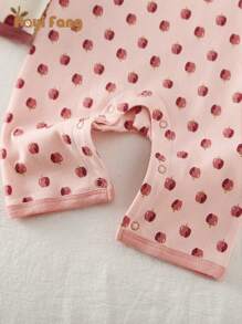 3pcs/Set New Apple Print Baby Girls Rompers Jumpsuits, Autumn/Winter