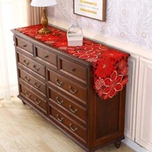 1 bucată, Aleer de masă de Crăciun brodat, design tăiat manual, potrivit pentru amenajarea sărbătorilor, decorarea petrecerilor, aranjarea sufrageriei și a sufrageriei.