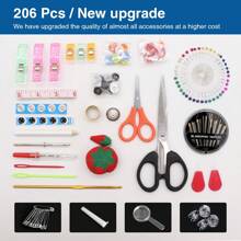 Needle And Thread Tool Set, Multifunctional Sewing Kit, 206-Piece Sewing Kit, Portable Home Travel Sewing Kit, Sewing Tool Set, Coils, Needles, Scissors, Measuring Ruler And Other Tools In One Stop. - Multicolor - View 2