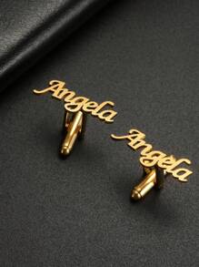 1 cặp khuy măng sét thời trang cá nhân hóa hợp thời trang tối giản có chữ cái viết hoa, quà tặng cho nam giới - Cha, Chồng, Bạn trai, Con trai - khuy măng sét - Xem 6