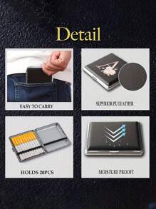 Mini Classic Personalized Cigarette Case - Ultra-Thin Flip Holder With Elastic Band,Pink Flower Letters A-Y, Durable Travel Accessories For Women, Perfect Holiday Gift For Halloween, Christmas, Thanksgiving Day, And More ﻿ - Black - View 6