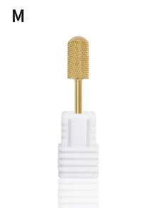 Gold Cylinder Round Head Nail File, Tungsten Steel Nail Drill Bit, Cuticle Remover, Gel Polish Removal, Gold Cylinder Round Head Nail Grinder - Multicolor - View 10