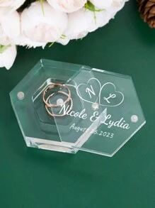 1 件个性化戒指盒、超透明亚克力戒指盒、定制戒指盒婚礼、结婚戒指盒、戒指盒、旅行珠宝盒、定制珠宝盒、女孩珠宝盒、旅行珠宝收纳盒、小珠宝盒、时尚、复古、男女通用、时髦、简约、休闲、定制、个性化、独特、适合他的理想礼物、适合她、男朋友、女朋友、爸爸、妈妈、家人、朋友、周年纪念日、生日、毕业典礼、舞会、派对的理想礼物 - 六邊形 - 查看 3