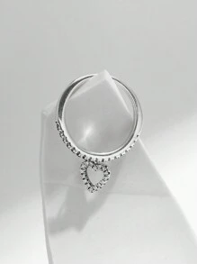 MODIAN 925 Sterling Silver Vintage Heart Swing Pendant Rings Exquisite Zirconia Finger Rings For Women Party Fine Jewelry Valentines