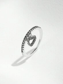 MODIAN 925 Sterling Silver Vintage Heart Swing Pendant Rings Exquisite Zirconia Finger Rings For Women Party Fine Jewelry Valentines