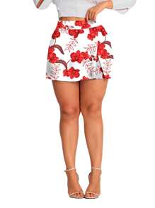 Short Skirt Tailoring Short Casual - Red - View 2