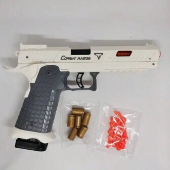 Pistola Mecánica Semiautomática, Pistola De Juguete Automática, Pistola Para Niños, Cámara Vacía Colgante, Expulsión De Cápsulas Con Una Llave, Disparo Rápido-incluye 20 Balas Y 6 Cápsulas.