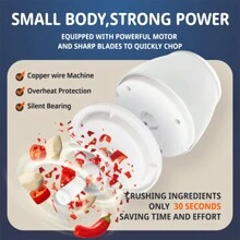 Type-C Rechargeable Household Electric Garlic Crusher, Mini Automatic Multi-Function Blender & Meat Grinder