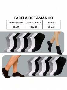 Kit 12 Pairs Of Unisex Male And Female Ankle Socks - 白色 - 查看 4