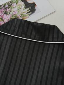 2pcs Women Casual Zebra Print Long Sleeve Top & Pants Pajama Set, Suitable For Home & Outdoor Wear - Black - View 8