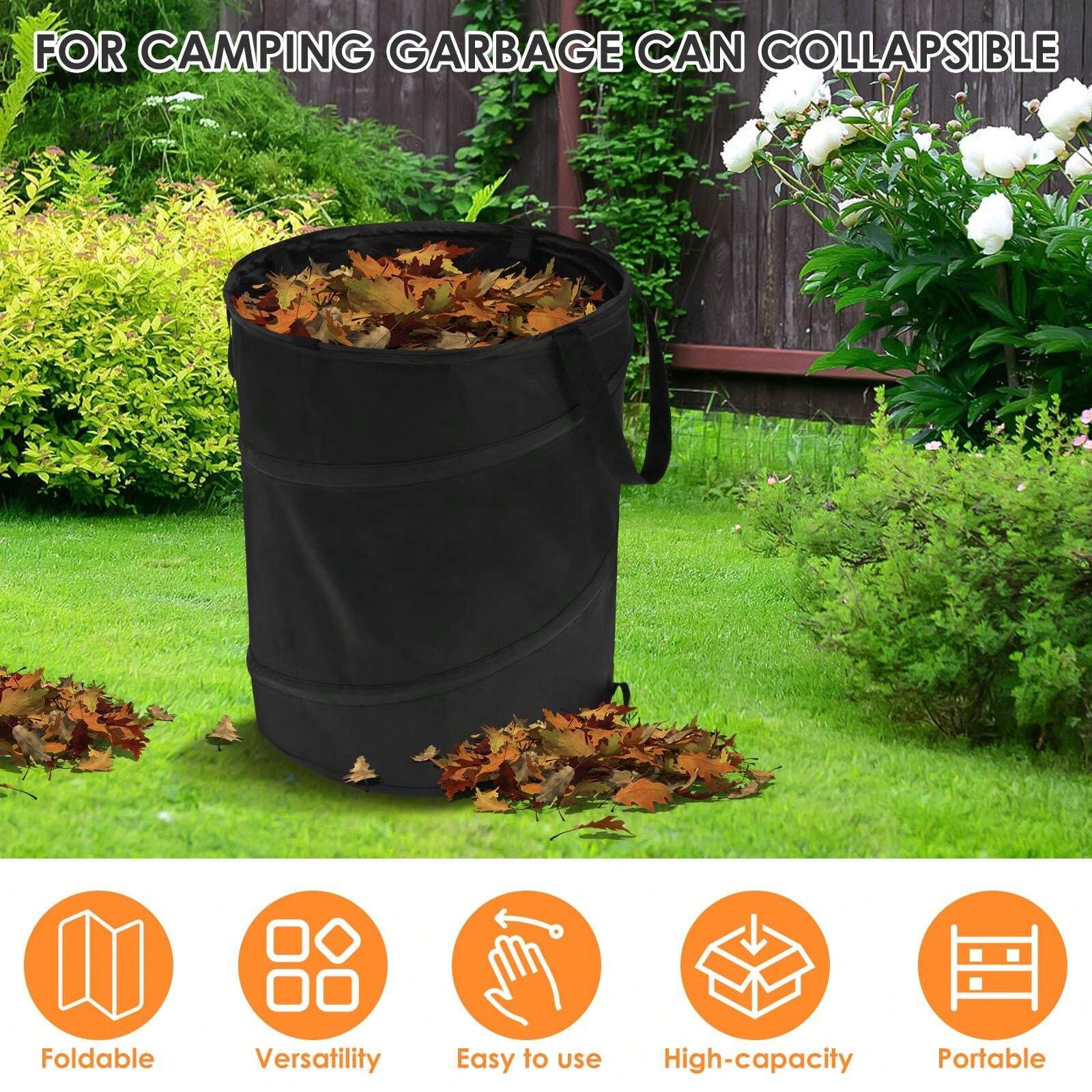 Leaf Waste Bag 10 Gallon Collapsible Garden Bag Large Capacity Pop Up