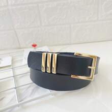 KIT 2 Women's Belt Gold Buckle Metal Fashion Great Offer - 寶藍色 - 查看 4