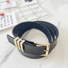 KIT 2 Women's Belt Gold Buckle Metal Fashion Great Offer - 寶藍色 - 查看 5