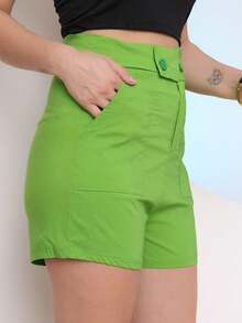 Women's Tailored Shorts In High Viscose. - 綠色 - 查看 3