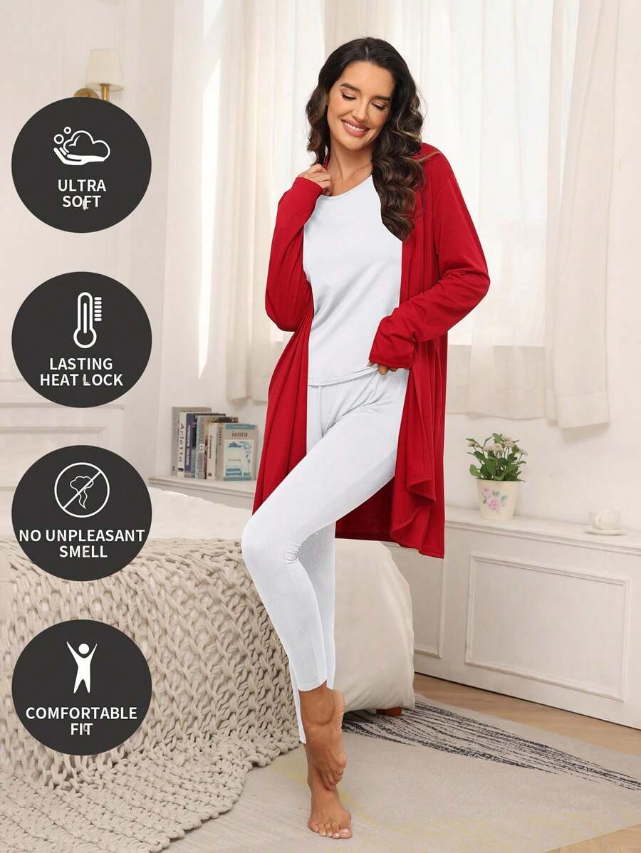 ZUTY Thermounterwäsche-Set für Damen, lange Unterhosen mit Thermofutter, weiche Basis-Schicht für kaltes Wetter, warme Winterschlafanzug-Oberbekleidung