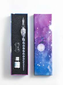 星空玻璃蘸水笔套装，商务礼品钢笔，适合学生书法和绘画、学校奖品、生日礼物