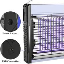 Electric Bug Zapper 3200V Mosquito Zapper Killer Indoor Insect Killer With Hanging Chain Mosquito Trap With Removable Collection Tray USB Electric Bug Zapper Outdoor For Home Office Warehouse - 白色 - 查看 5