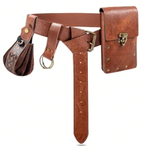 4 件中世纪角色扮演皮带铜币腰包文艺复兴时期连衣裙蒸汽腰带角色扮演万圣节腰带套装角色扮演