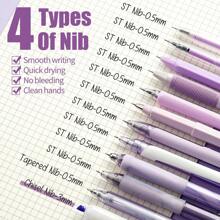 12Pack Pastel Gel Ink Pen Set, 11 Pack Black Ink Pens With 1Pack Highlighter For Writing, Retractable 0.5mm Fine Point Cute Note Taking Pens For School Office