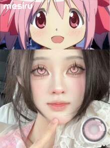 Halloween Cosplay Kontaktlinsen ROSA, 1 Paar farbige Kontaktlinsen, 14,50 mm, vergrößern Ihre Augen für einen größeren Blick.