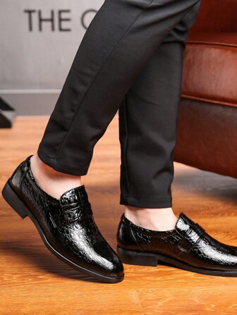 Crocodile-Texture Fashion Casual Slip-On Loafers For Men